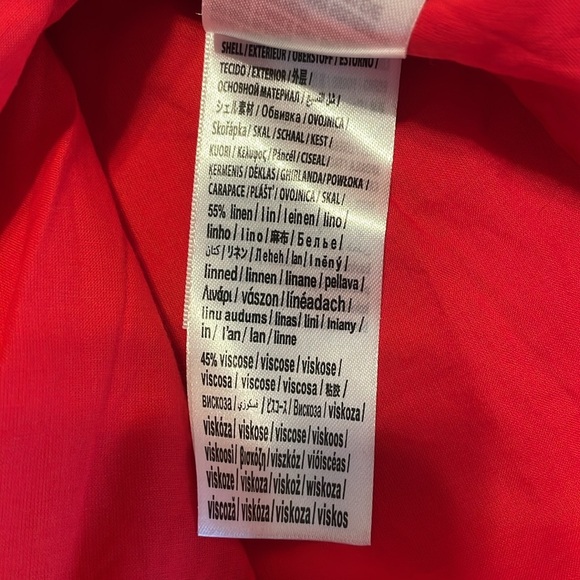 New Farm Rio Porcelain Garden Red Linen Midi Dress size Small - Picture 15 of 17